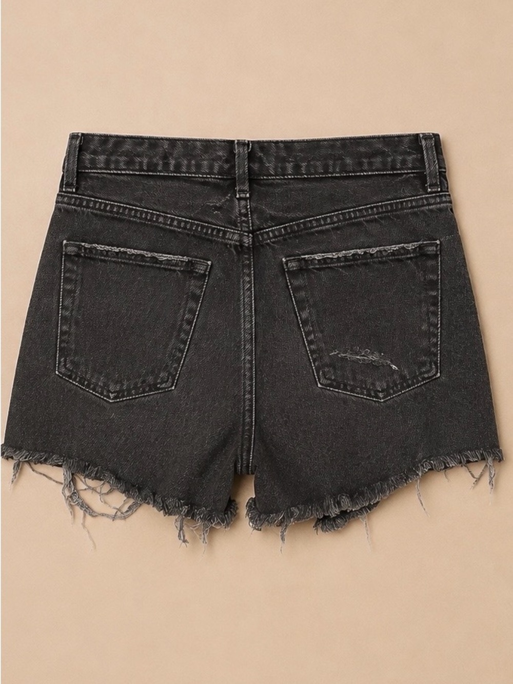 Topshop Moto Ashley Black Distressed Denim Shorts Size US6 (UK10, EUR38) - Picture 2 of 2